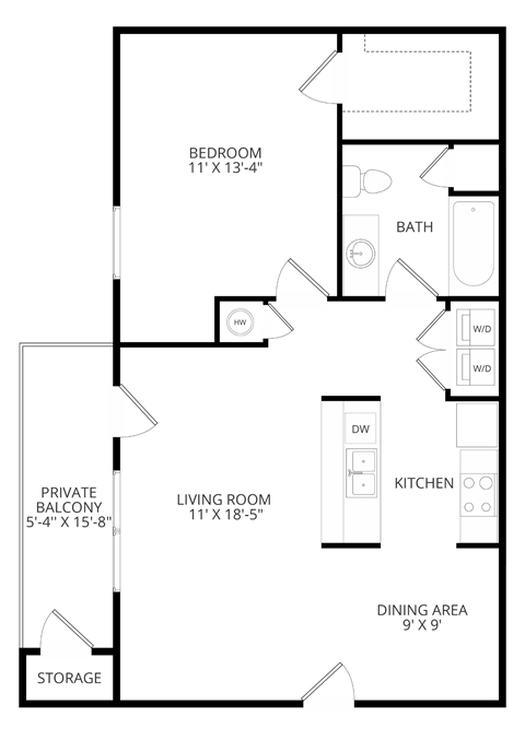 a floor plan of a small house with a kitchen and a living room
